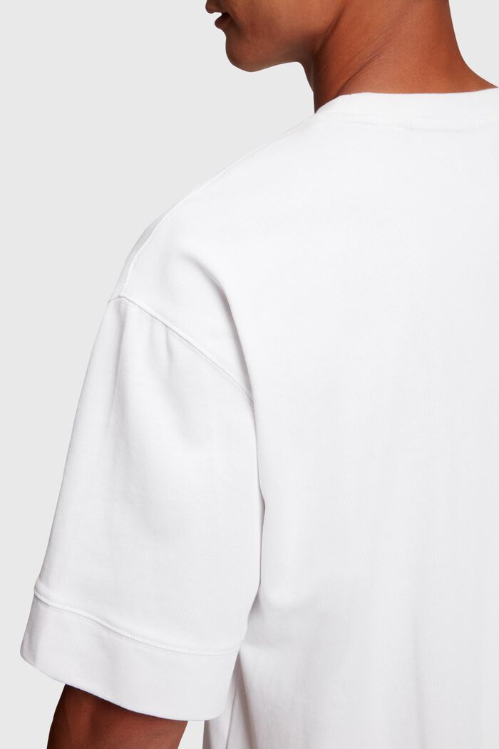 Denim Not Denim T-Shirt mit Indigo Print-Detail, WHITE, detail image number 3