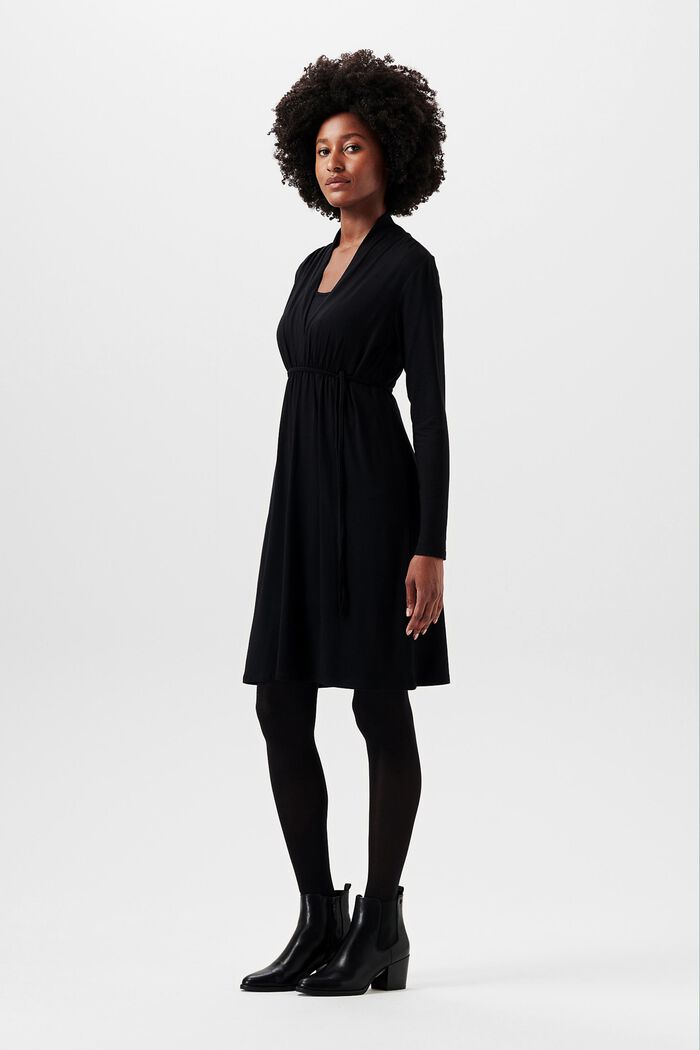 Jerseykleid mit langen Ärmeln, LENZING™ ECOVERO™, BLACK INK, detail image number 1