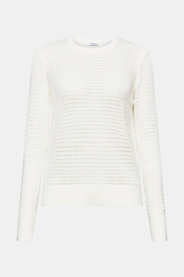Mesh-Pullover, OFF WHITE, detail image number 7