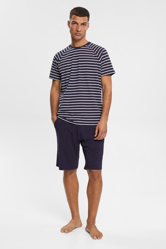 Jersey-Pyjama mit Shorts, NAVY, detail image number 1