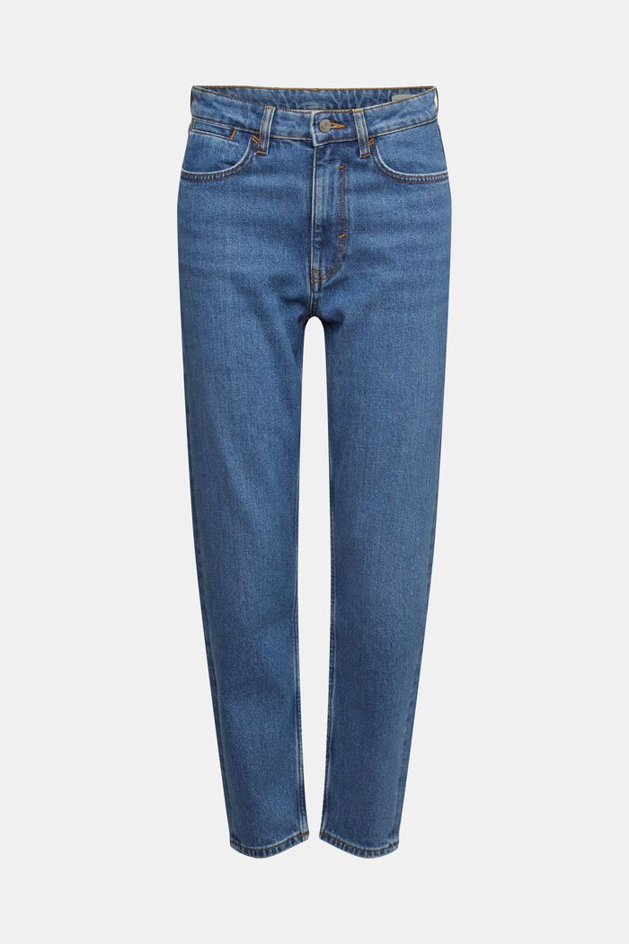 Jeans mit hohem Bund und geradem Beinverlauf, BLUE MEDIUM WASHED, detail image number 7