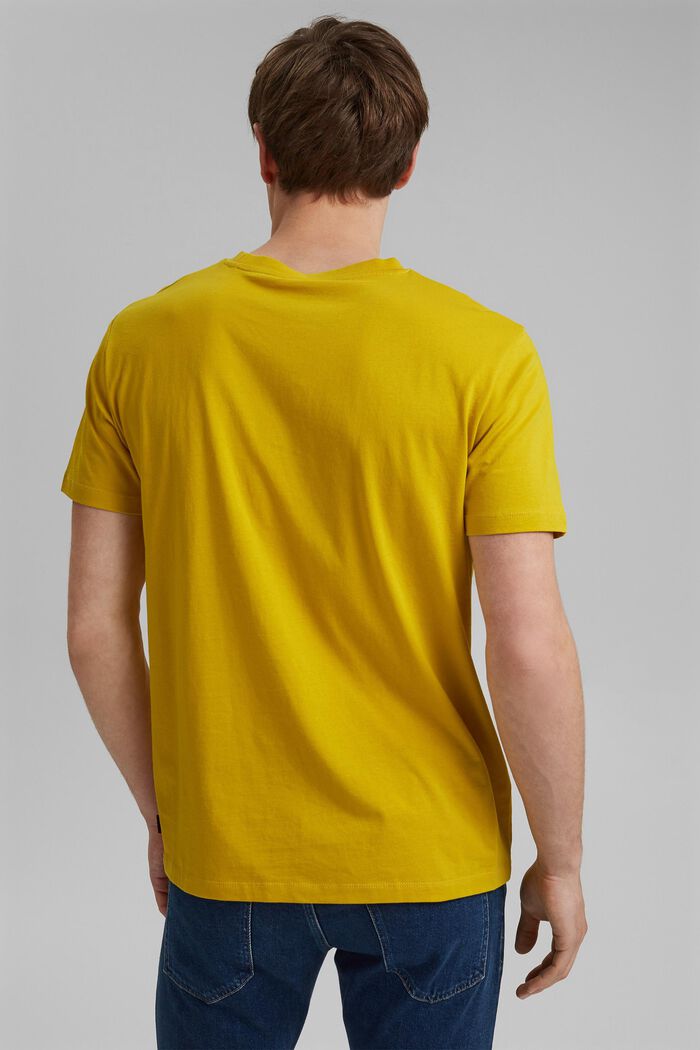 Jersey-T-Shirt mit Print, 100% Bio-Baumwolle, YELLOW, detail image number 3
