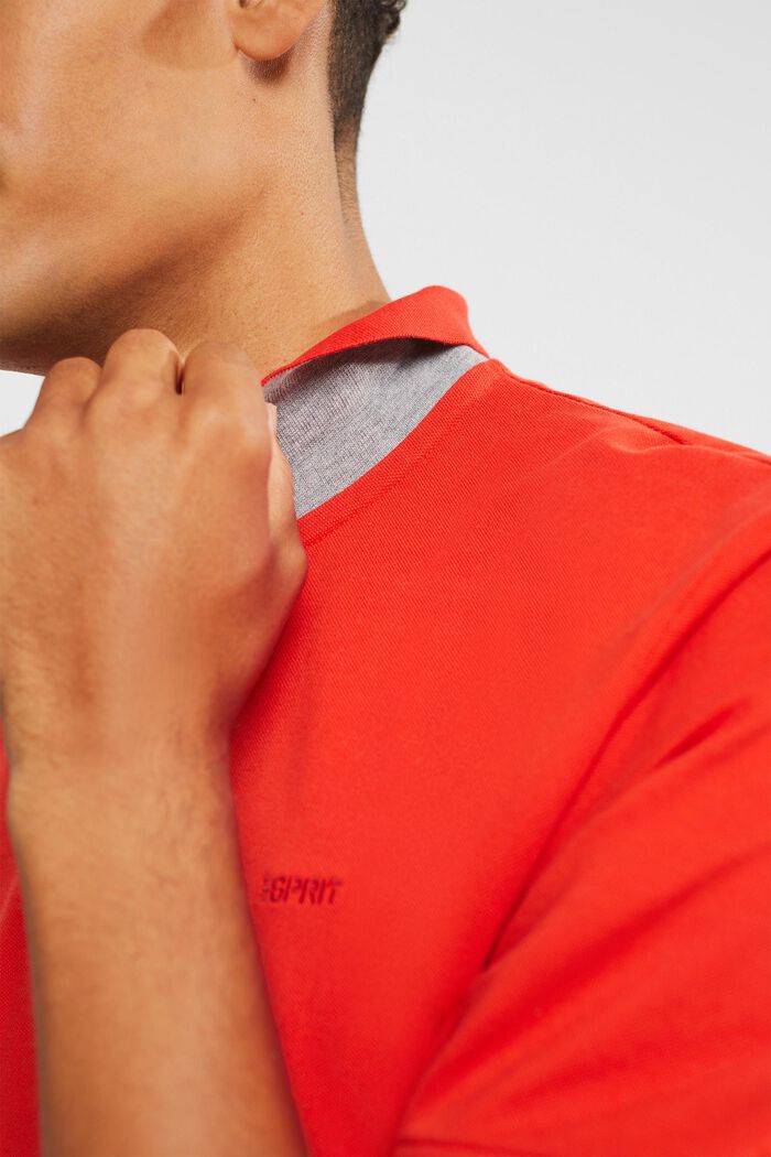 Piqué-Poloshirt aus Baumwolle, RED, detail image number 0