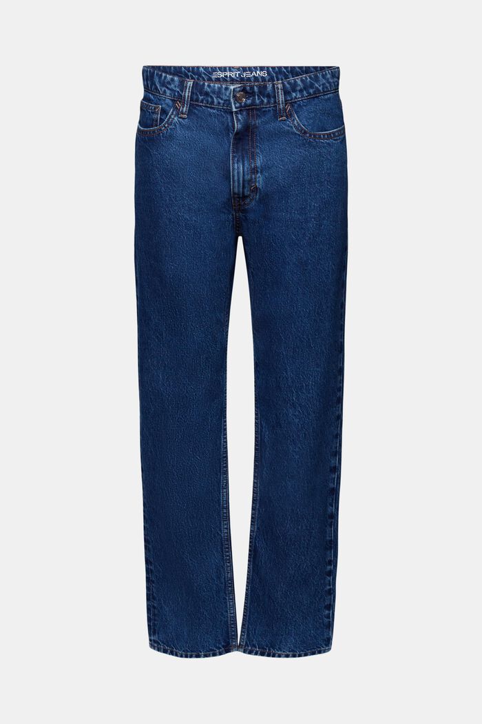 Jeans mit geradem Bein und mittlerer Bundhöhe, BLUE MEDIUM WASHED, detail image number 6