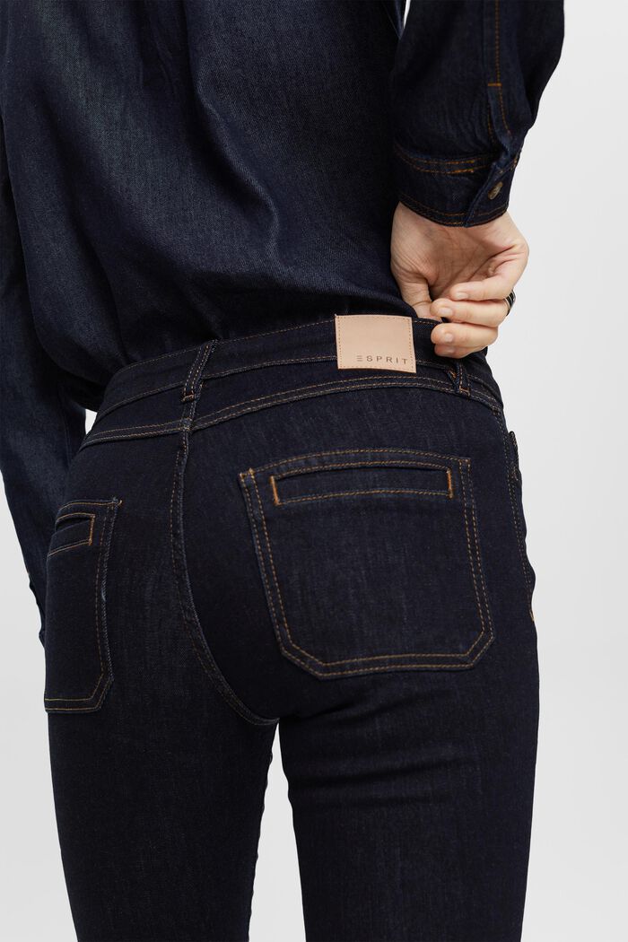 Bootcut Jeans in Skinny-Passform, BLUE DARK WASHED, detail image number 4