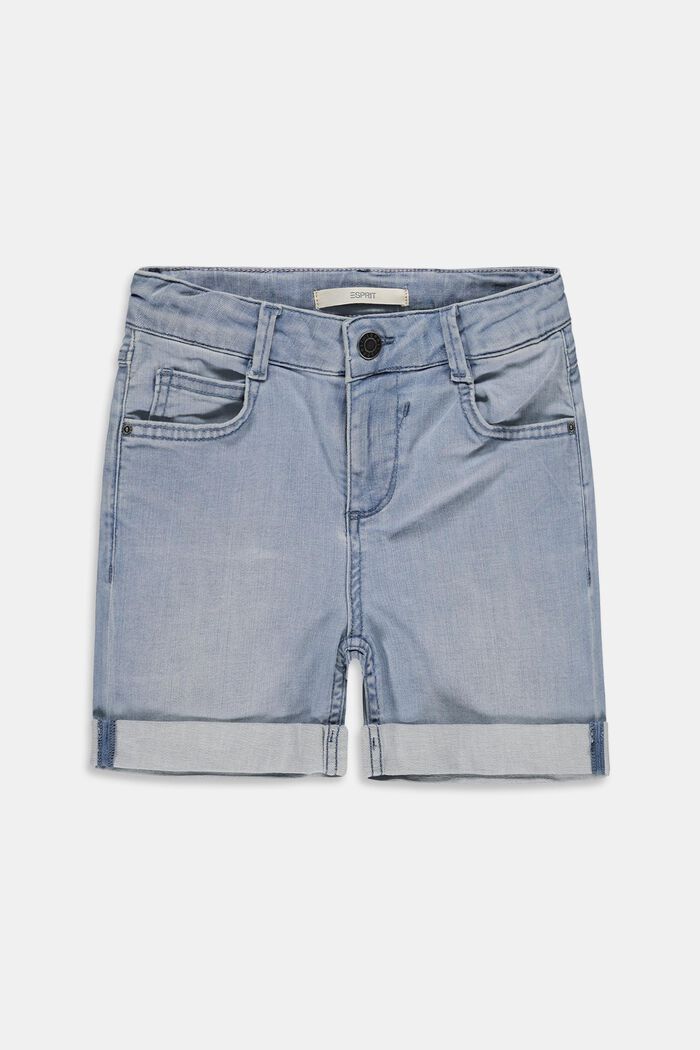 Jeans-Shorts mit hohem Verstellbund, BLUE BLEACHED, detail image number 0