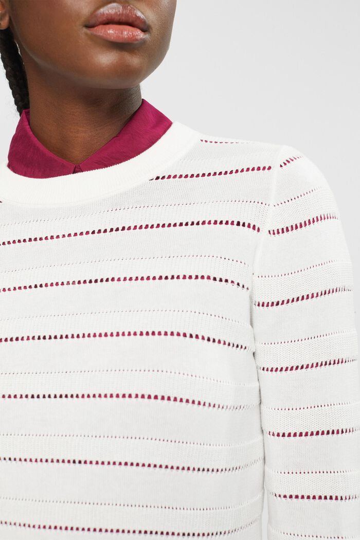 Pointelle-Pullover, OFF WHITE, detail image number 2