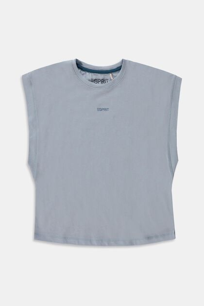 Boxy T-Shirt aus 100% Baumwolle, PASTEL BLUE, overview