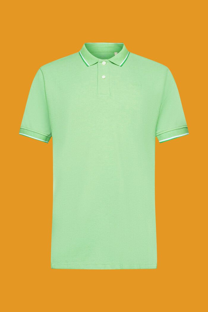 Pikee-Poloshirt mit Streifendetails, GREEN, detail image number 6