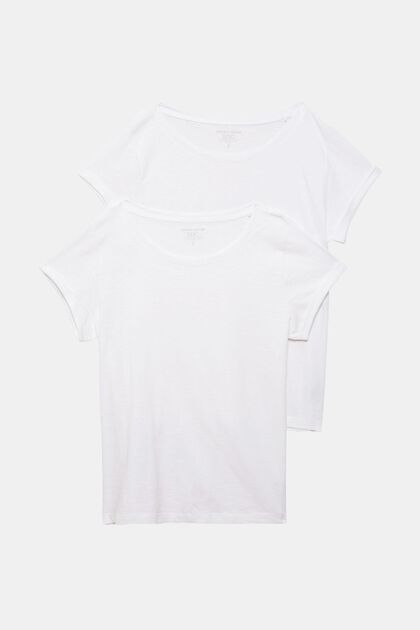 2er Pack Basic-T-Shirt, Organic Cotton, WHITE, overview