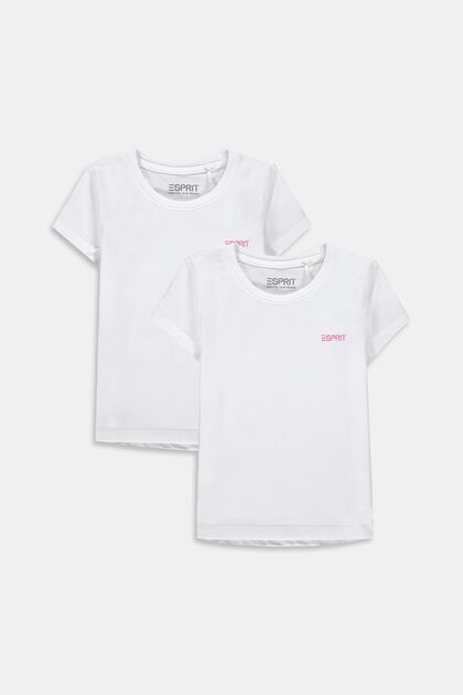 2-er-Pack T-Shirts aus 100% Baumwolle, WHITE, overview