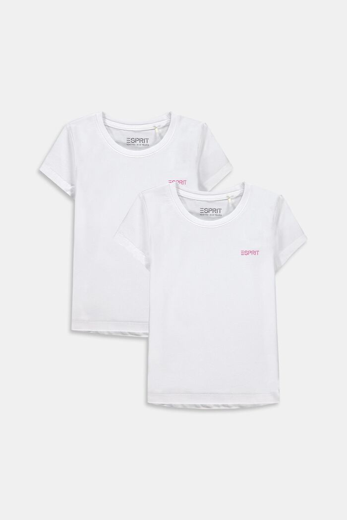 2-er-Pack T-Shirts aus 100% Baumwolle, WHITE, detail image number 0