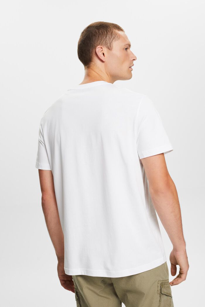 Rundhals-T-Shirt aus Pima-Baumwolljersey, WHITE, detail image number 3