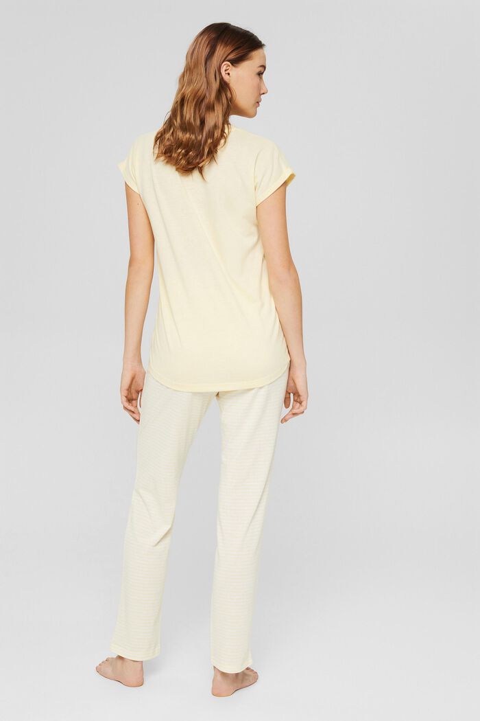 Jersey-Pyjama aus 100% Bio-Baumwolle, PASTEL YELLOW, detail image number 2