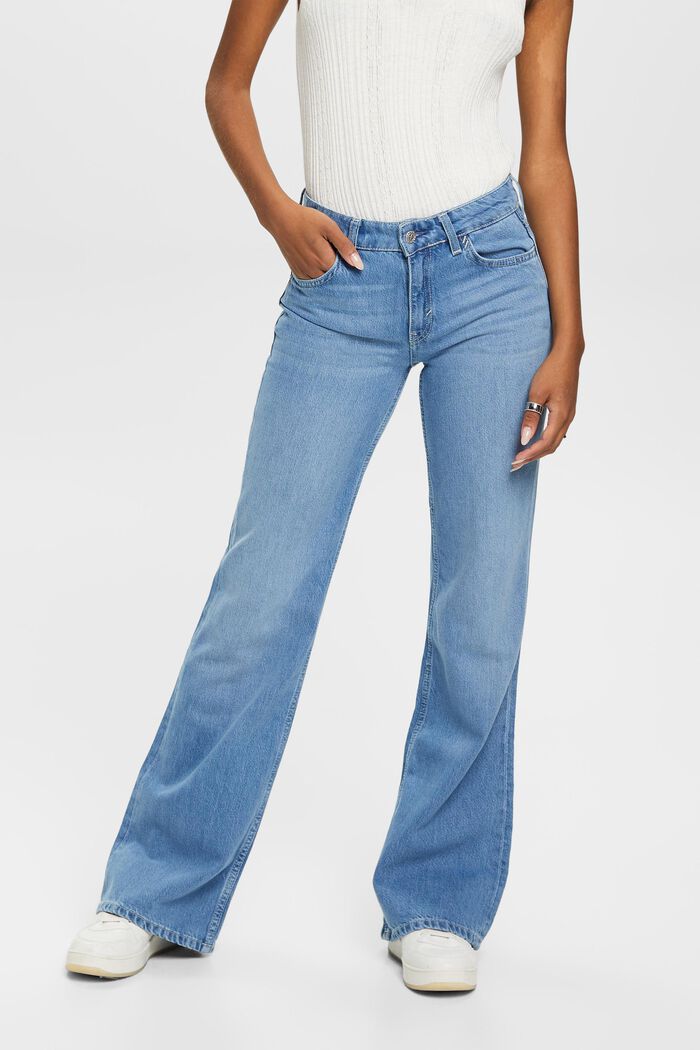 Ausgestellte Retro-Jeans mit mittelhohem Bund, BLUE LIGHT WASHED, detail image number 0