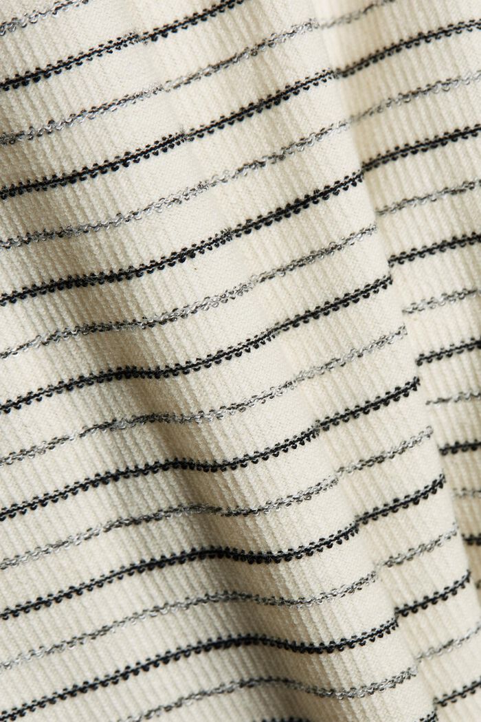 Midikleid mit Streifen aus Bio-Baumwollmix, OFF WHITE, detail image number 4