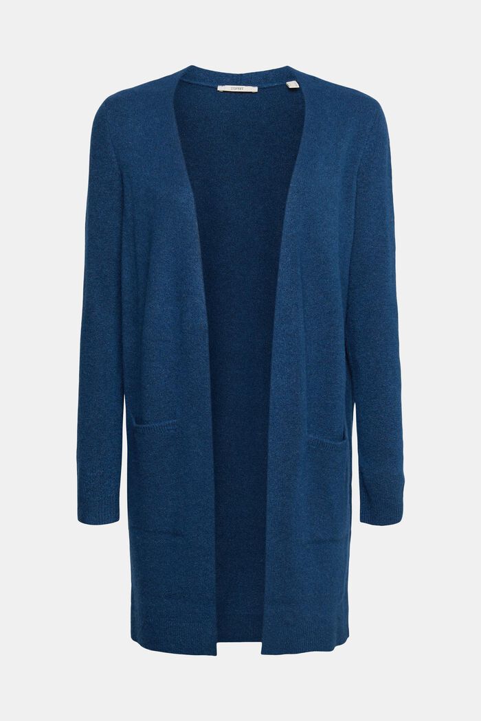 Mit Wolle: offener Cardigan, PETROL BLUE, detail image number 2