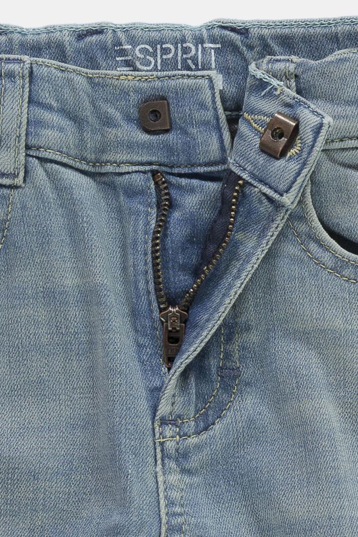 Washed Stretch-Jeans mit Verstellbund, BLUE BLEACHED, detail image number 2