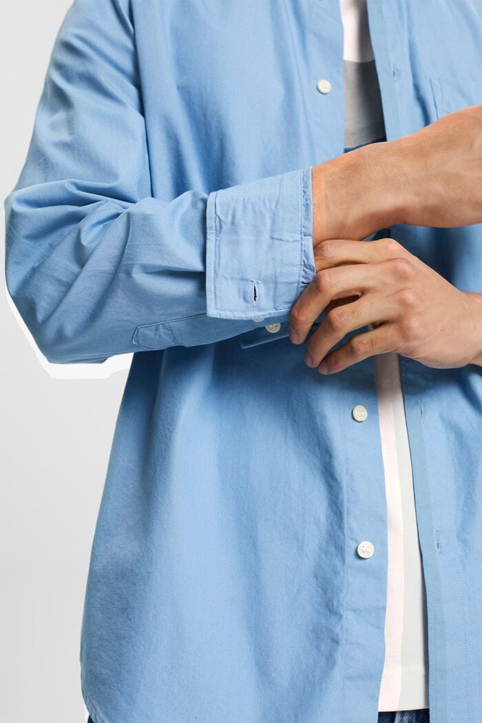 Button-Down-Hemd aus Popeline, 100 % Baumwolle, LIGHT BLUE, detail image number 4