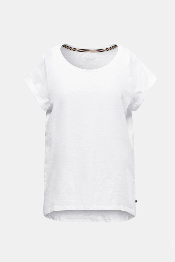 Luftiges Slub-Shirt,100% Baumwolle, WHITE, detail image number 0