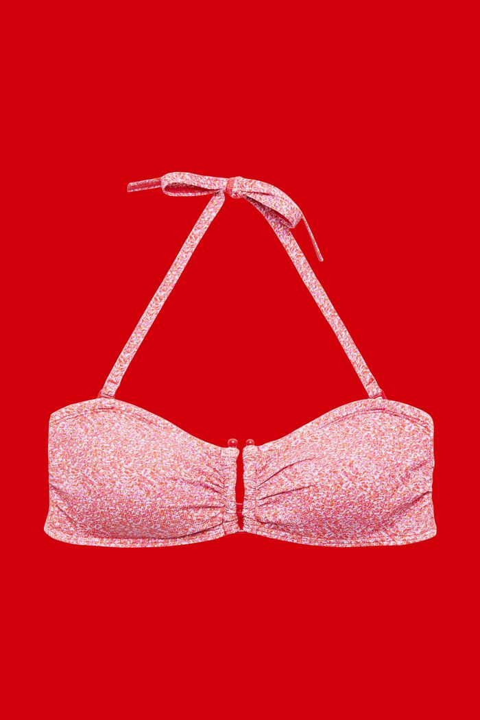 Wattiertes Bandeau-Bikinitop mit Print, PINK, detail image number 3