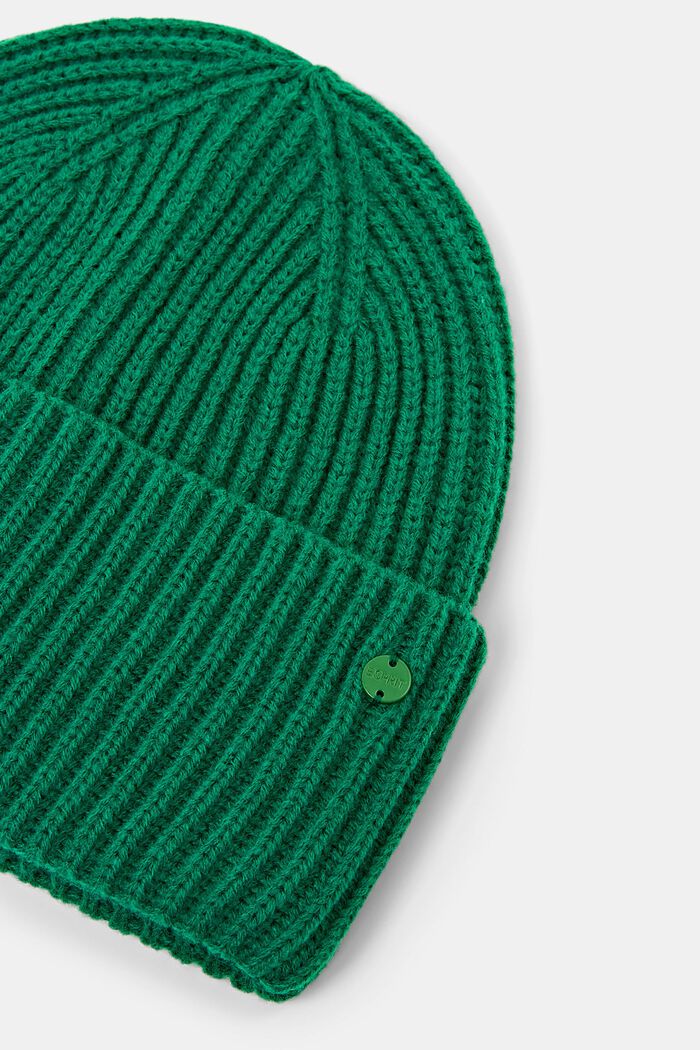 Rippstrick-Beanie, GREEN, detail image number 1