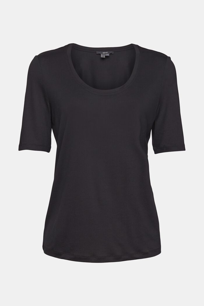 Aus TENCEL™: T-Shirt mit kleinem Print, BLACK, detail image number 5