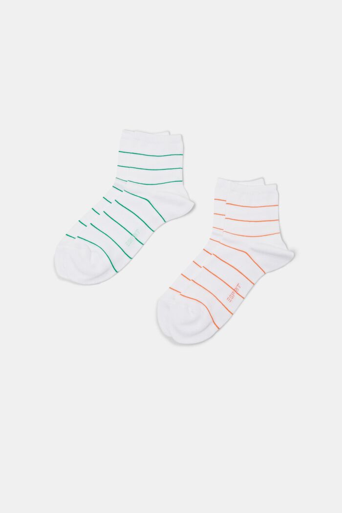2er-Set Socken mit Streifenmuster, WHITE MIX, detail image number 0