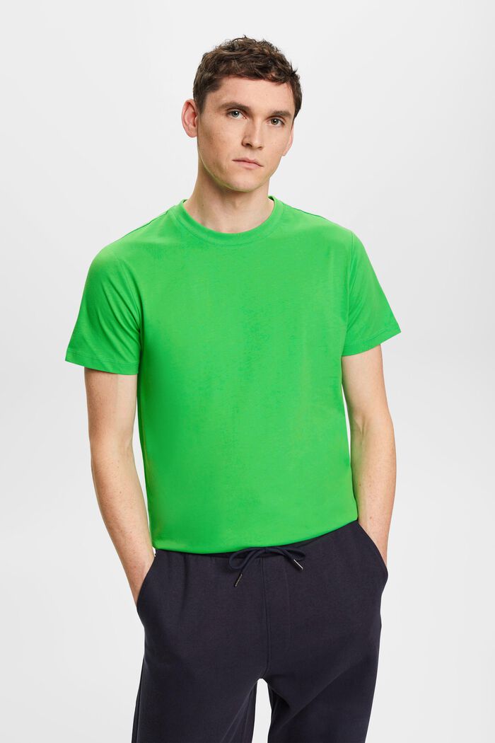 Jersey-T-Shirt mit Rundhalsausschnitt, GREEN, detail image number 0