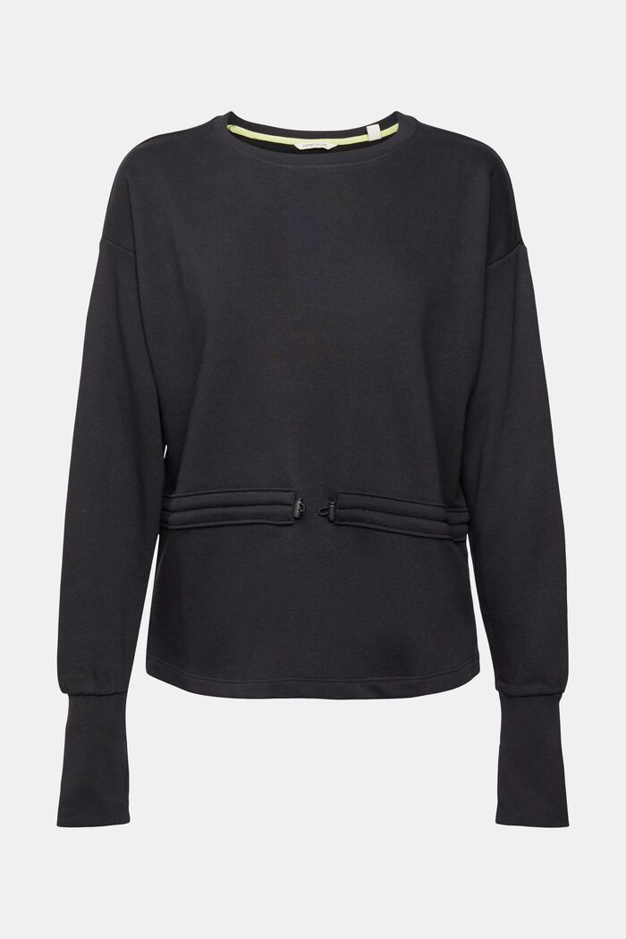 Sweatshirt mit Zugband, BLACK, detail image number 2