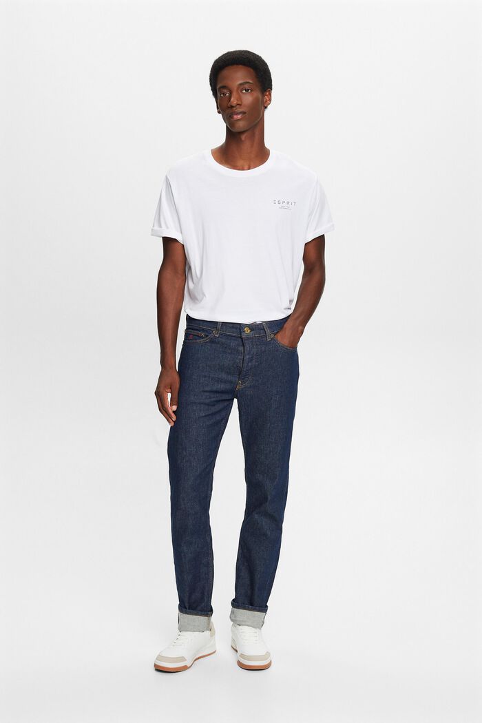 Jeans mit geradem Bein und mittlerer Bundhöhe, BLUE RINSE, detail image number 5