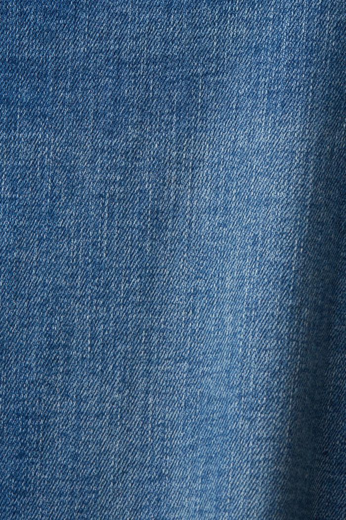 Verkürzte, schmal geschnittene Jeans in Used-Optik, BLUE MEDIUM WASHED, detail image number 5