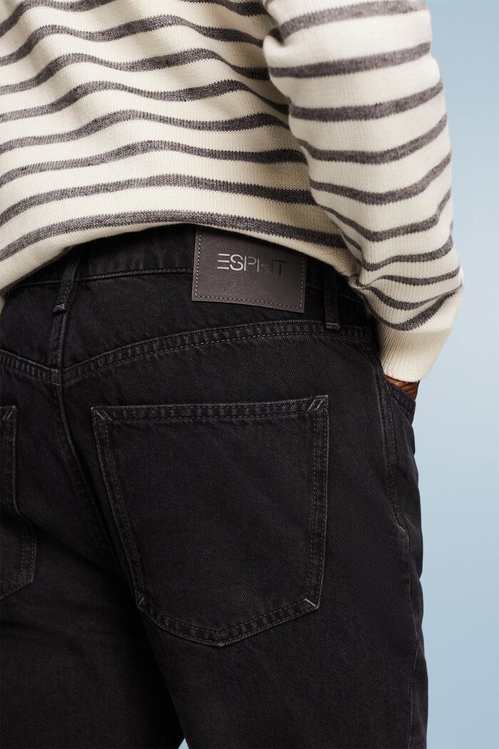 Jeans in zulaufender Passform mit mittelhohem Bund, BLACK DARK WASHED, detail image number 3