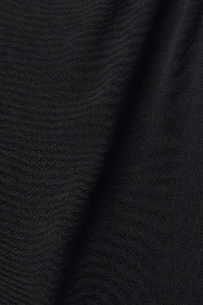Material-Mix-Shirt mit Volantsaum, BLACK, detail image number 4