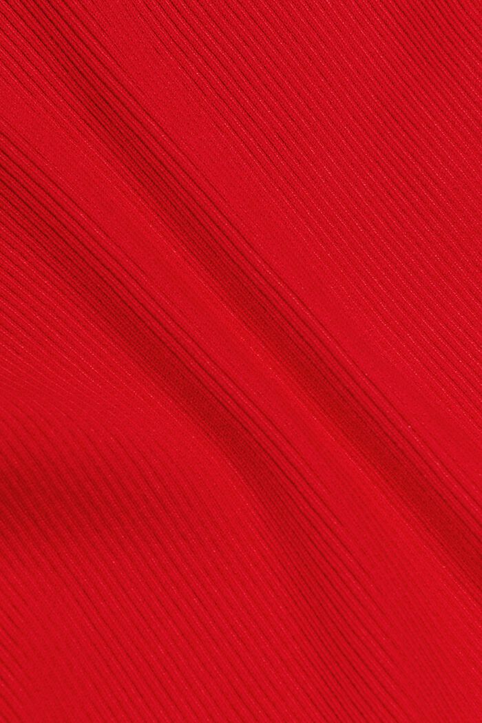 Rippstrick-Pullover mit Rundhalsausschnitt, RED, detail image number 5