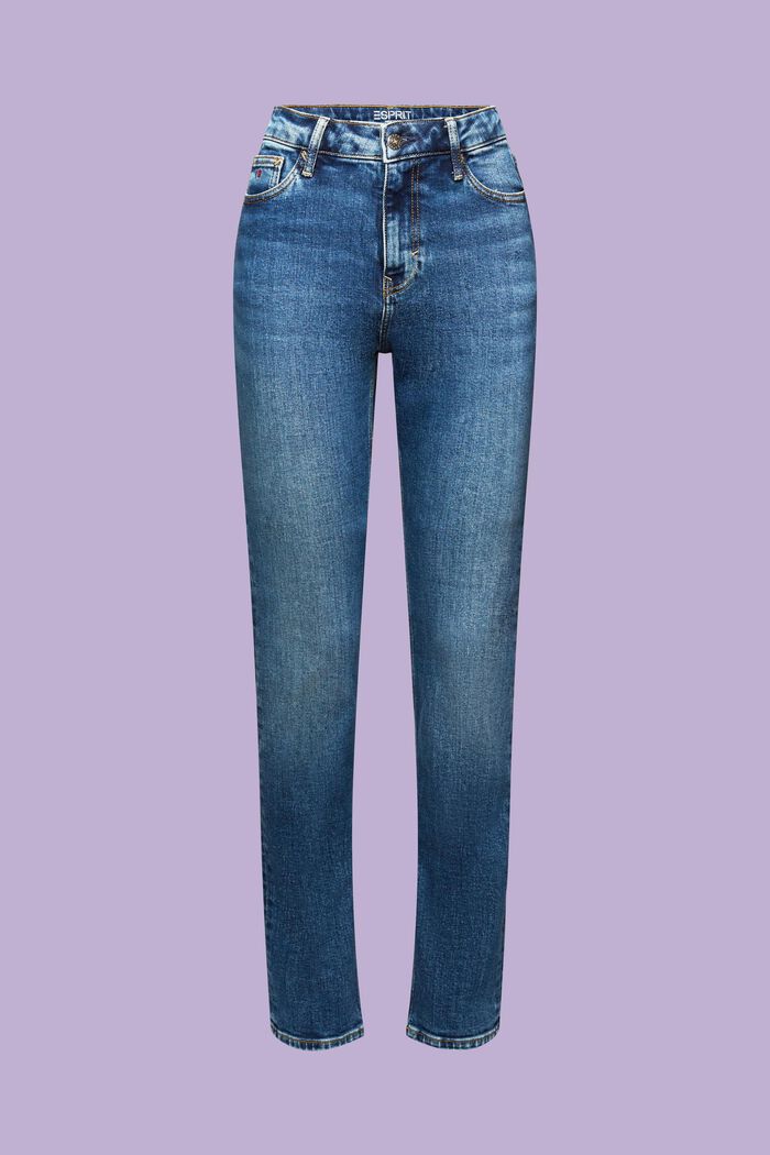 Schmal geschnittene Retro-Jeans mit hohem Bund, BLUE MEDIUM WASHED, detail image number 6
