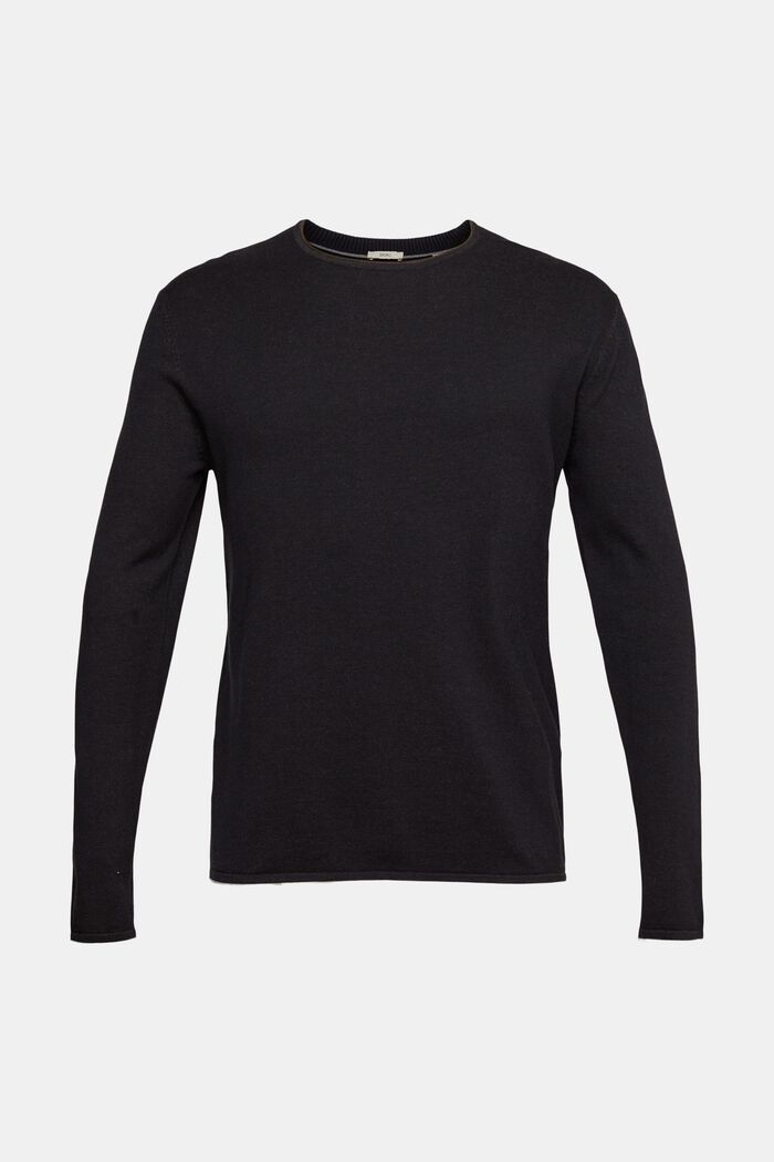 Pullover aus reiner Baumwolle, BLACK, detail image number 2