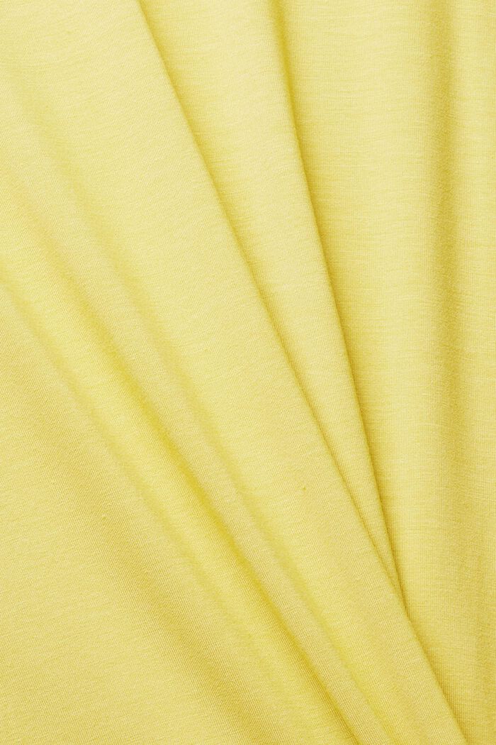 Aus TENCEL™: T-Shirt in drapierter Optik, YELLOW, detail image number 4