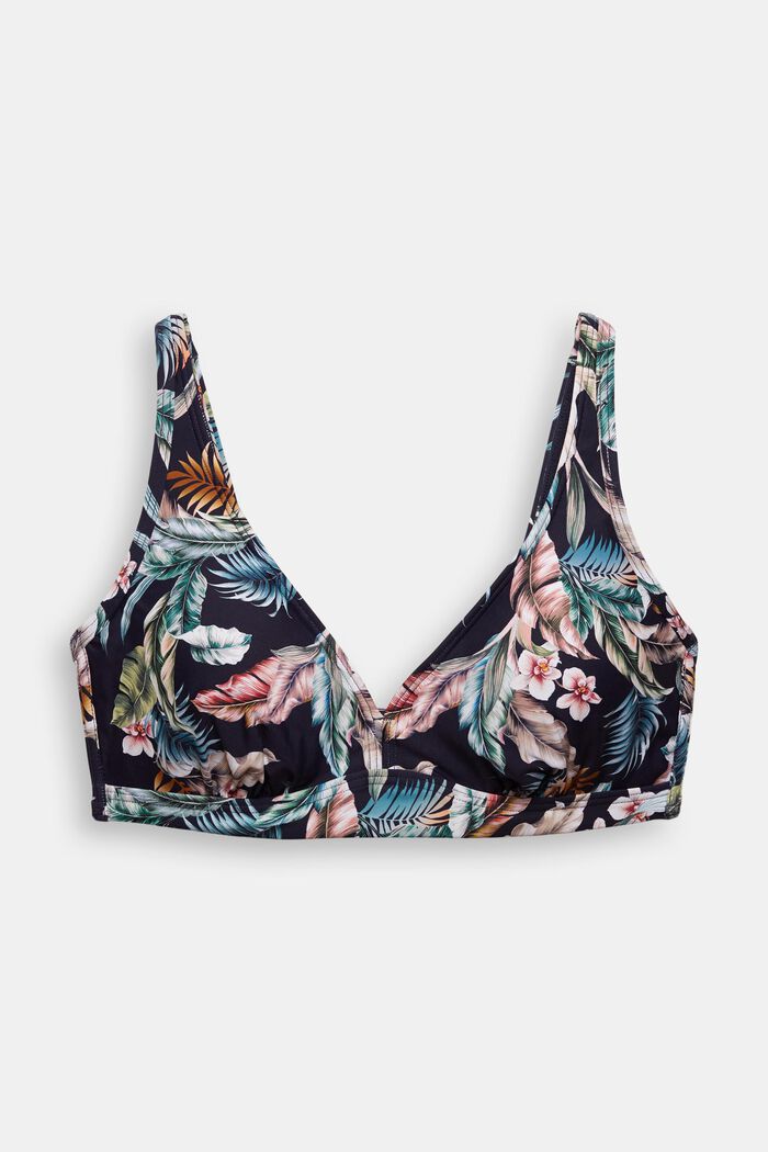Recycelt: Big-Cup-Top mit Tropical-Print, NAVY, detail image number 5