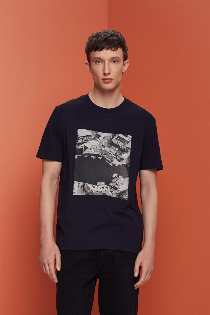 Bedrucktes Jersey-T-Shirt, 100 % Baumwolle, NAVY, detail image number 0