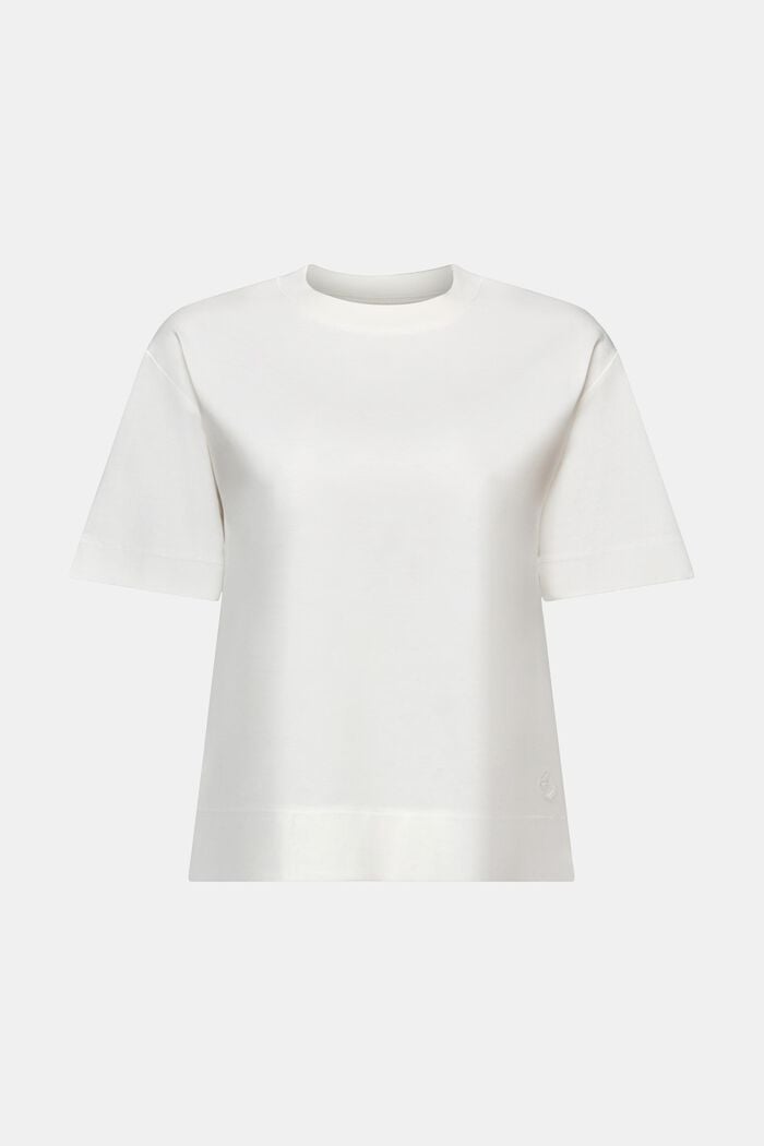 T-Shirt aus Pima-Baumwolle mit Rundhalsausschnitt, OFF WHITE, detail image number 6