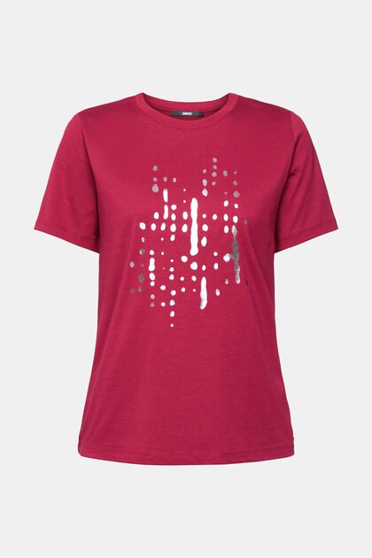 Logo-T-Shirt, TENCEL™ Mix, CHERRY RED, overview