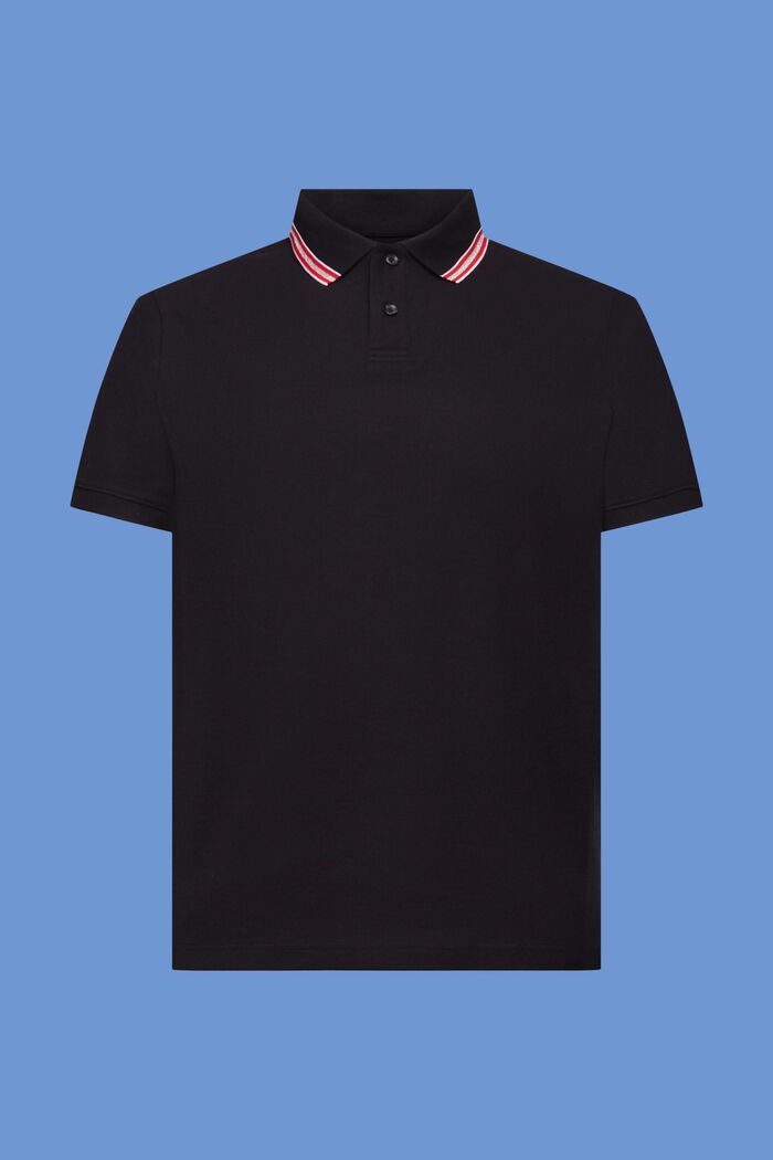 Piqué-Poloshirt mit Glitzer, 100 % Baumwolle, BLACK, detail image number 5