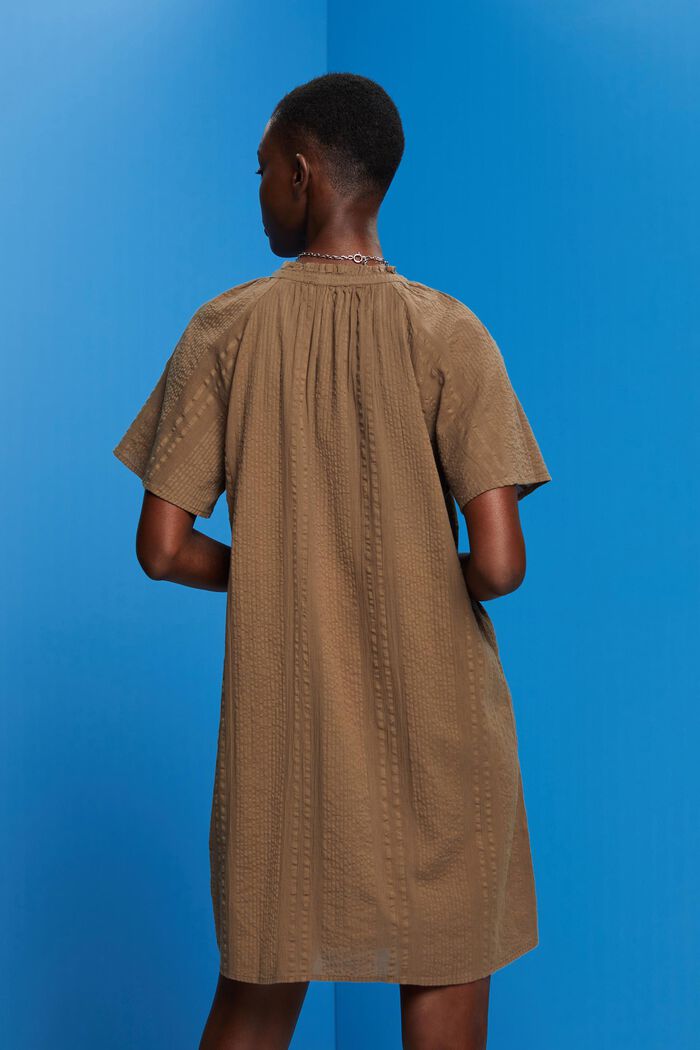 Kleid aus strukturierter Baumwolle, KHAKI GREEN, detail image number 3
