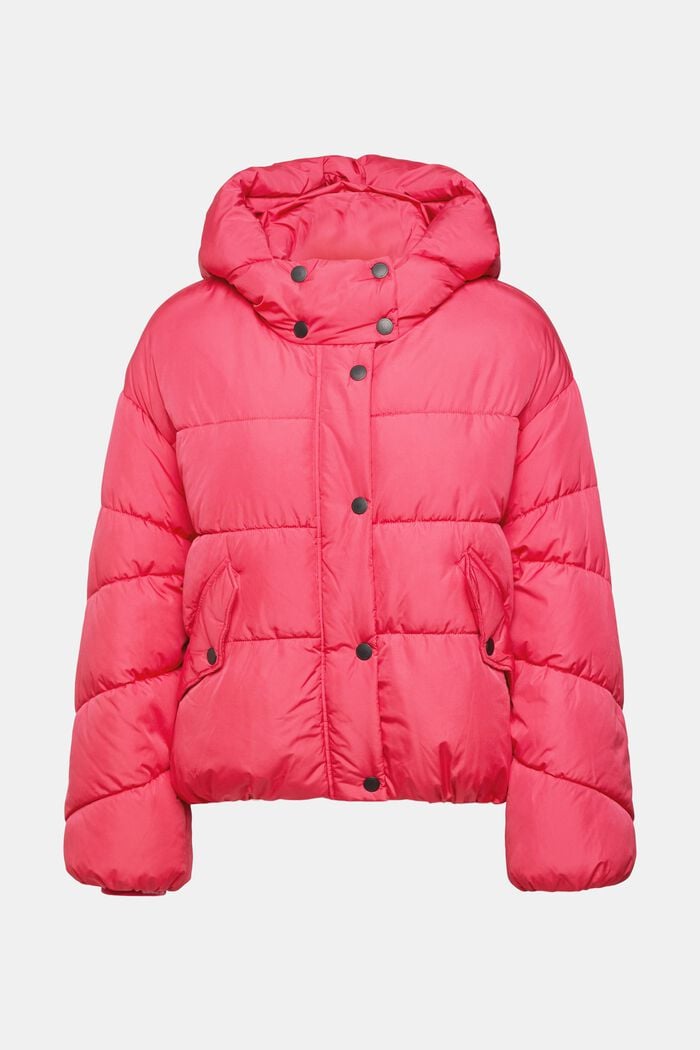 Color-Block-Steppjacke, PINK FUCHSIA, overview