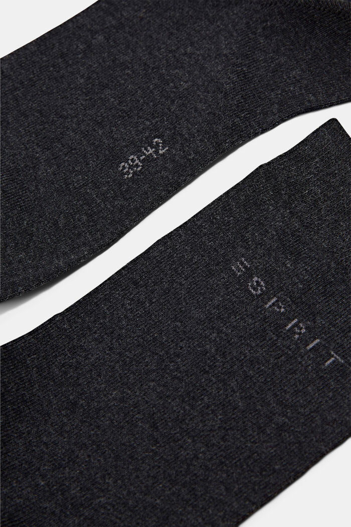 Socken im Doppelpack mit eingestricktem Logo, Bio-Baumwolle, ANTHRACITE MELANGE, detail image number 1