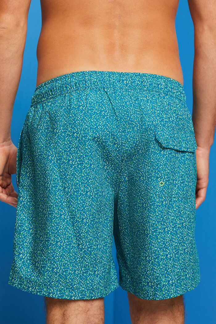 Badeshorts mit Allover-Muster, TEAL BLUE, detail image number 4