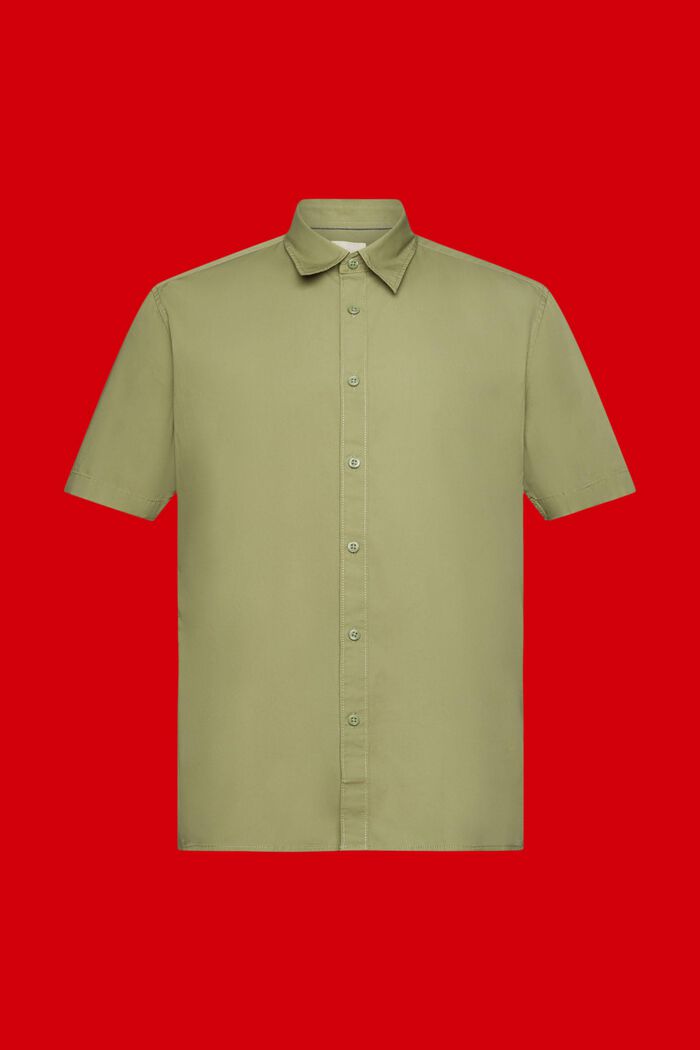 Kurzärmeliges Hemd aus nachhaltiger Baumwolle, LIGHT KHAKI, detail image number 5