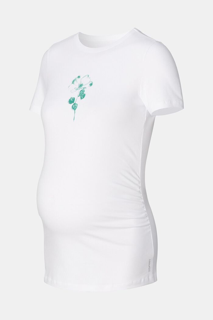 T-Shirt mit Blumenprint, Bio-Baumwolle, BRIGHT WHITE, detail image number 4
