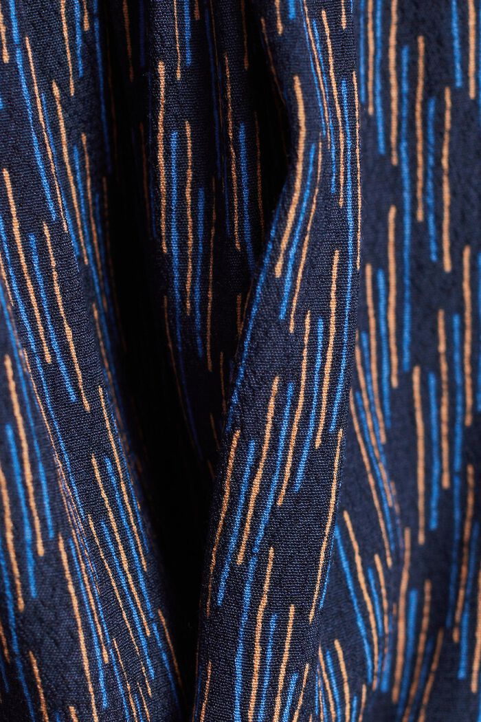 Crêpebluse mit Allover-Muster, NAVY, detail image number 5